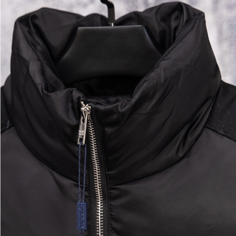 Parda Stand-Up Collar Patchwork Down Jacket - image 3